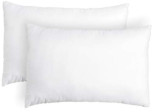 Amazon Brand - Solimo Microfibre & Polyester 2-Piece Bed Pillow Set - 40 x 60 cm, White