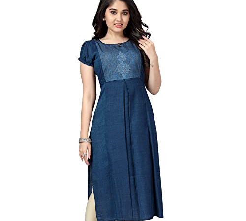 CEE 18 Women's Cotton Rayon Straight Maternity Feeding Kurti for Feeding with Zippers(9651_38,Breathtaking Blue,M)