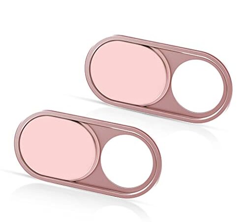 CloudValley Camera Cover Slide Ultra-Thin, Webcam Cover for MacBook air, Laptop, iMac, Desktop, PC, MacBook Pro, iPad, iPhone 8/7/6, Privacy Web Camera Protection [2 Packs], Pink