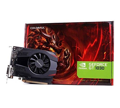 Colorful GeForce GT 1030 4GB DDR4 RAM Graphics Card with Single Fan ( GT1030 4G-V ) Can Play Most of AAA Game Titles 64 bit 1152 Mhz Clock Speed GTA V Can be Played 3 Years Warranty