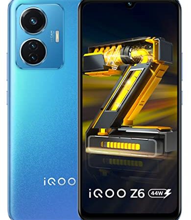 iQOO Z6 44W (Lumina Blue, 6GB RAM, 128GB Storage) | 44W FlashCharge + 5000mAh Battery | FHD+ AMOLED Display | in-Display Fingerprint