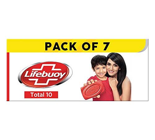 Lifebuoy Total10 Germ Protection Bathing Soap, Protects Your Skin From Viruses & Other Harmful Germs Using Activ Silver Shield Formula, Combo Offer (125 g x 7)