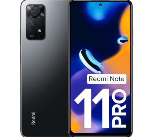 Redmi Note 11 Pro (Stealth Black, 8GB RAM, 128GB Storage) | 67W Turbo Charge | 120Hz Super AMOLED Display | Charger Included