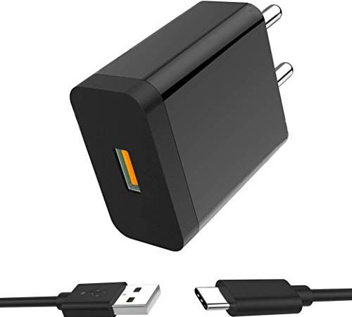 A2Z Shop Wall Charger Adapter with Type C Cable for Xiaomi Redmi Note 7 Pro and Android Smartphones (Black)