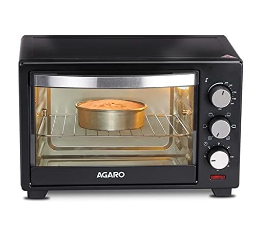 AGARO Marvel 19 Liters Oven Toaster Griller, Motorised Rotisserie Cake Baking OTG with 5 Heating Mode, (Black)