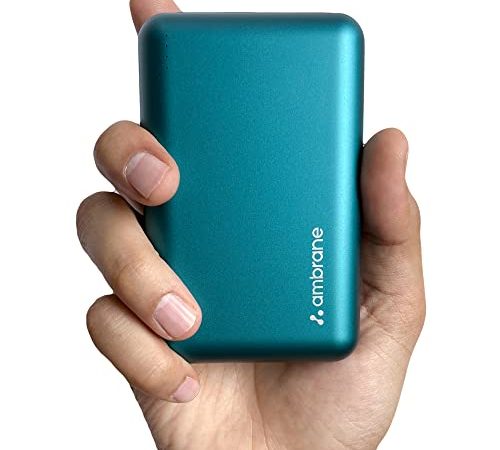 Ambrane 20000 mAh Power Bank with 22.5W Fast Charging, Compact Size, Triple Output, Type C PD (Input & Output), Li-Polymer, Metallic Body, Made in India + Type C Cable (Powerlit XL, Green)