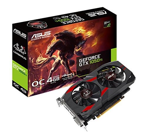 ASUS Cerberus GeForce GTX 1050 Ti 4GB OC Edition GDDR5 Gaming Graphics Card (Cerberus-GTX1050Ti-O4G)