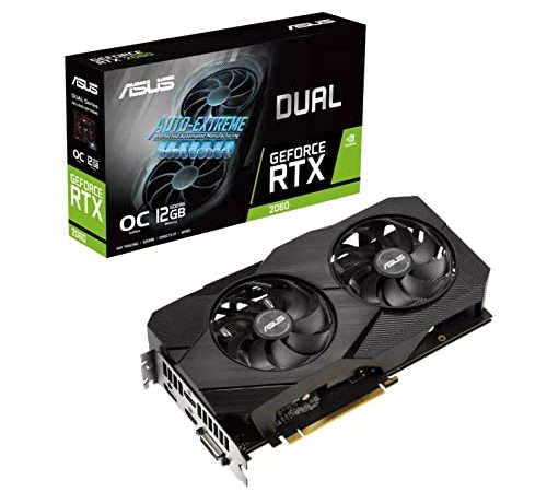 ASUS Dual GeForce RTX™ 2060 EVO 12GB GDDR6 for AAA Gaming Performance and ray tracing 4K 8K HDMI 2.1 3 Years Warranty Mining 2176 Cuda Core PCIE 4.0 GTA V PC Crypto (DUAL-RTX2060-12G-EVO)