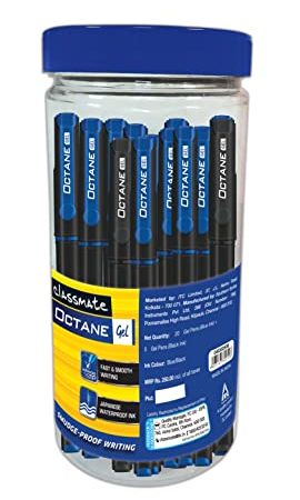 Classmate Octane Gel 25s Jar- 20 Blue Gel Pens + 5 Black Gel Pens