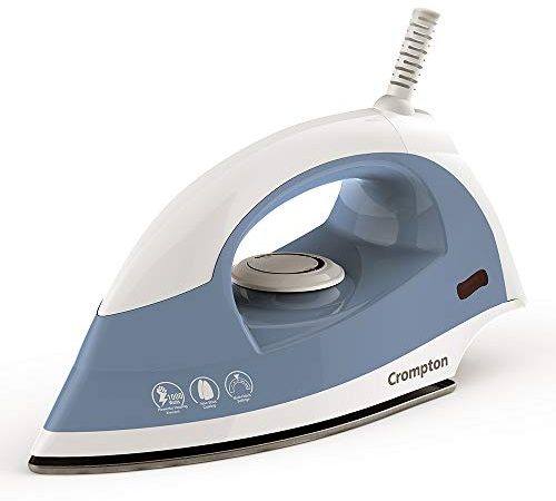 Crompton Brio 1000-Watts Dry Iron with Weilburger Coating (Sky Blue and White)