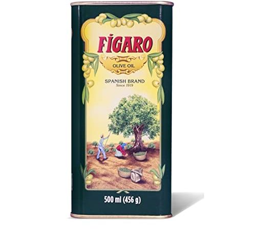 Figaro Olive Oil- Pure Olive Oil- Ideal for Indian Dishes-Imported from Spain- 500ml Tin