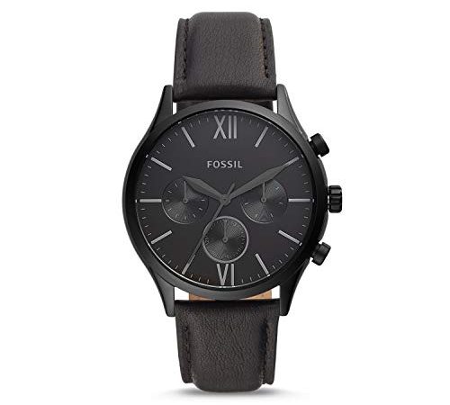 Fossil Chronograph Men's Watch (Black Dial Black Colored Strap)"