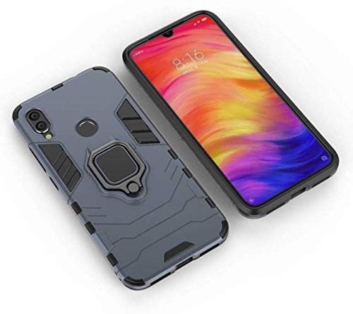 Glaslux Armor Shockproof Soft TPU and Hard PC Back Cover Case with Ring Holder for Redmi Y3 - Armor Grey