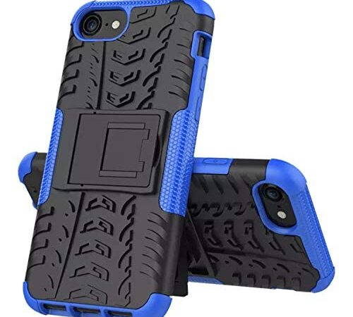 Glaslux iPhone 8, Back Cover, Premium Real Hybrid Shockproof Bumper Defender Cover, Kickstand Hybrid Desk Stand Back Case Cover for iPhone 8 - Blue