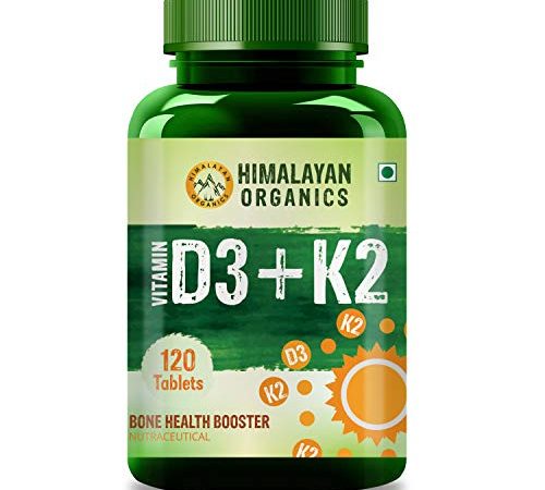 Himalayan Organics Vitamin D3 with K2 as MK7 supplement - 120 Veg Tablets