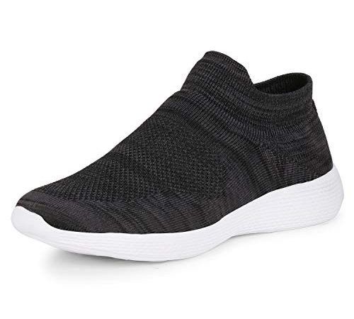 Kraasa Socksfit Sports Shoes for Men | Walking Shoes | Casual Sneakers | Running Shoes for Men Black