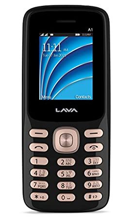 Lava A1 2021(Black Gold), Bluetooth Support, Smart AI Battery, Military Grade Certified,4 Days Battery Backup, Keypad Mobile