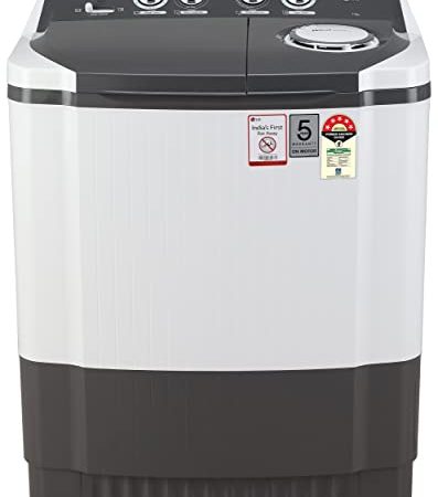 LG 7 Kg 5 Star Semi-Automatic Top Loading Washing Machine (P7020NGAZ, Dark Gray, Wind Jet Dry)