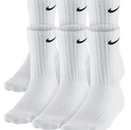 Mens Womens Unisex Everyday Crew Length Socks Lightweight Training Sock 3 Pairs(M,L) (White, M)