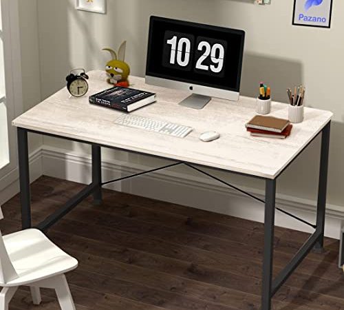 Pazano Multipurpose Engineered Wood Finish Office Table Computer Desk (90x60x75cm) Modern Sturdy Office Desk PC Laptop Study Writing Table for Home Office - (White)