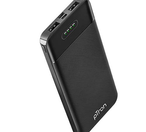 PTron 10000 mAh Lithium Polymer Power Bank Dynamo Lite with 10 Watt Fast Charging, Black