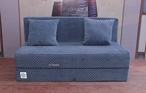 RJ HOME Sofa Cums Bed Furniture (3x6) One Seater for Home & Living Room Geometric (Single Seater) Grey Color