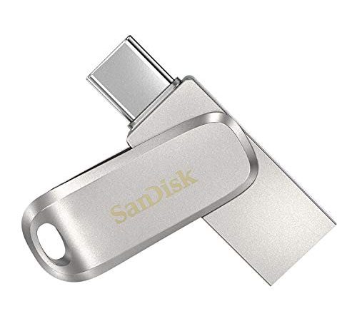 SanDisk Ultra Dual Drive Luxe 32GB USB Type C Flash Drive (Silver, 5Y - SDDDC4-032G-I35)