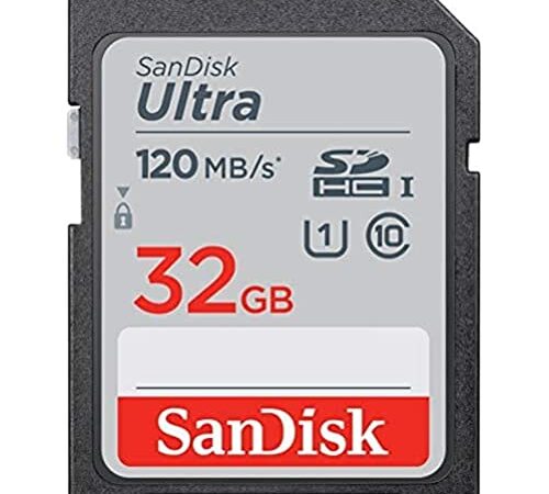 SanDisk Ultra SDHC UHS-I Card 32GB 120MB/s R for DSLR Cameras, for Full HD Recording, 10Y Warranty