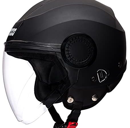 Studds Urban Black with Black Strip Open Face Helmet (L)