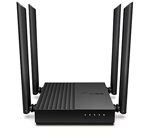 TP-Link Archer C64 AC1200 Dual-Band Gigabit Wi-Fi Router, Wireless Speed up to 1200 Mbps, 4×LAN Ports, 1.2 GHz CPU, Advanced Security with WPA3, MU-MIMO, Beamforming