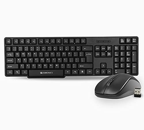 Zebronics Zeb-Companion 107 Wireless Keyboard and Mouse Combo with Nano Receiver (Black)