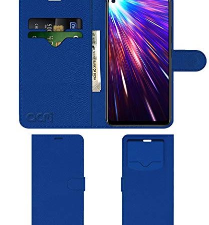 Acm Leather Window Flip Wallet Front & Back Case Compatible with Vivo Z1pro Mobile Cover Blue