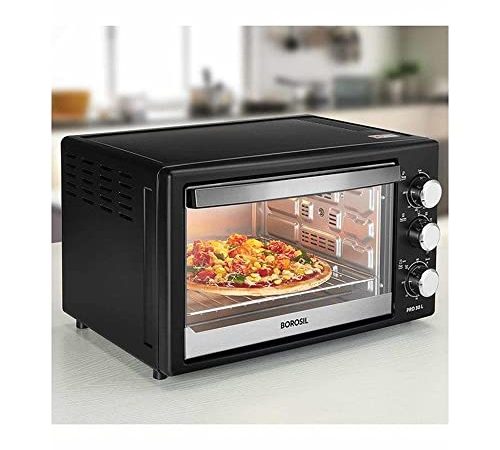 Borosil Pro 30 L Oven Toaster & Griller, Motorised Rotisserie & Convection Heating, 6 Heating Modes, Black