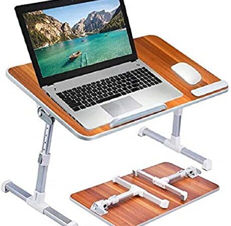 Callas Adjustable Portable Laptop Table, Bed Table, Notebook Stand, Laptop Standing Desk, Portable Standing Table with Foldable Legs, Foldable Lap Tablet Table for Sofa Couch Floor (CA6-Brown)