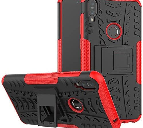 Glaslux Asus Zenfone Max Pro M1, Back Cover, Premium Real Hybrid Shockproof Bumper Defender Cover, Kickstand Hybrid Desk Stand Back Case Cover for Asus Zenfone Max Pro M1 - Red