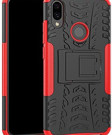 Glaslux Redmi Note 7 / Note 7S, Back Cover, Premium Real Hybrid Shockproof Bumper Defender Cover, Kickstand Hybrid Desk Stand Back Case Cover for Redmi Note 7 / Note 7S - Red