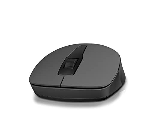 HP 150 Wireless Mouse with Ergonomic and ambidextrous Design, 1600 DPI Optical Tracking, 2.4 GHz Wireless connectivity, Dual-Function Scroll Wheel and 12 Month Long Battery Life. 3-Years Warranty.