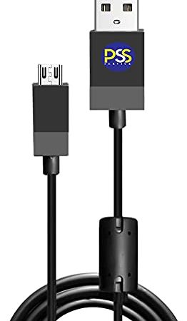 Pss Charger Charging Cable For Xbox One Controller, Micro Usb 2.0 Play Cord For Xbox One S X, Playstation 4, Ps4 Slim/Pro Controller, Samsung Galaxy, Android Phone (Black-9 Feet)