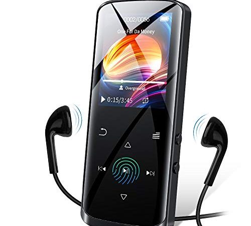 RUIZU D50 8GB MP3 Player, Bluetooth 5.0, HiFi Lossless Sound Portable Music Player with Speaker, FM Radio, Voice Recorder, E-Book, Video Player, Pedometer, Support up to 128GB SD Card