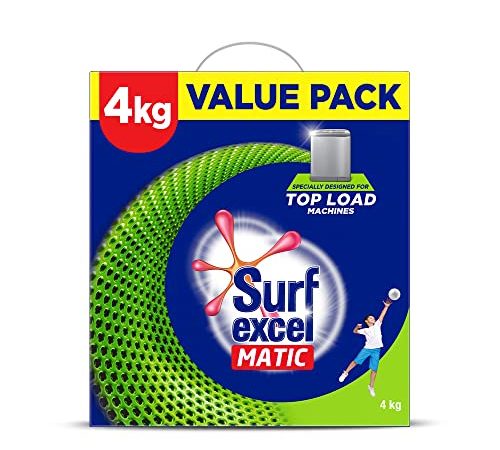 Surf Excel Matic Powder Top Load, 4Kg (3+1Kg), Pack of 1