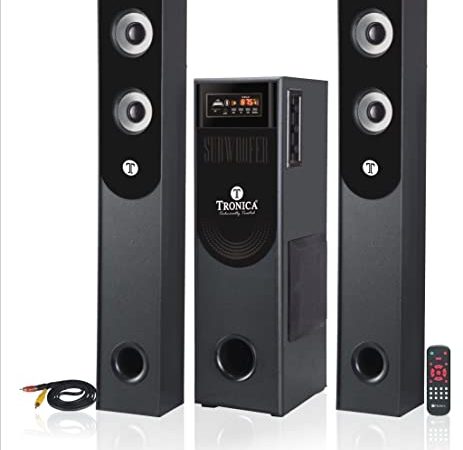 Tronica TR-1501 Deep Bass Home Theater with Subwoofer 2.1 Channel with 55W Premium Signature Sound, Multiple Connectivity Modes, Master Remote and Sleek Finish (Black)