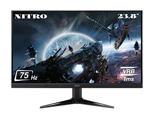 Acer QG241Y 23.8 inch Full HD 1920 x 1080 Resolution VA Panel Gaming Monitor I 75Hz Refresh Rate I 1 MS VRB Response Time I 2 x HDMI 1 X VGA I AMD Free Sync Technology I Black