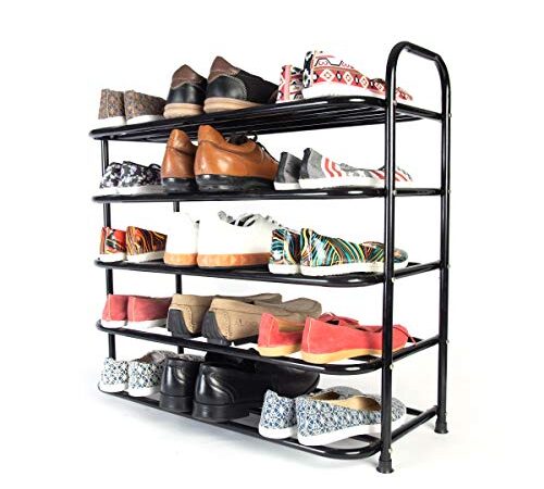 Benesta Multi-Purpose Shoe Rack - (5 Tier, Black)