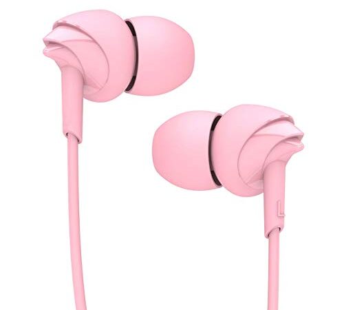 boAt Bassheads 100 in Ear Wired Earphones with Mic(Taffy Pink)