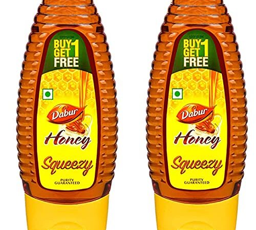 Dabur Honey :100% Pure World's No.1 Honey Brand with No Sugar Adulteration , Squeezy Pack - 400g (Buy 1 Get 1 Free)