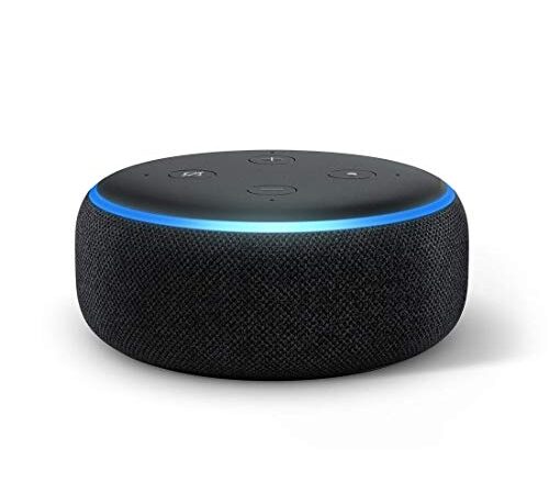 Echo Dot (3rd Gen), Certified Refurbished, Black – Improved smart speaker with Alexa – Like new, backed with 1-year warranty