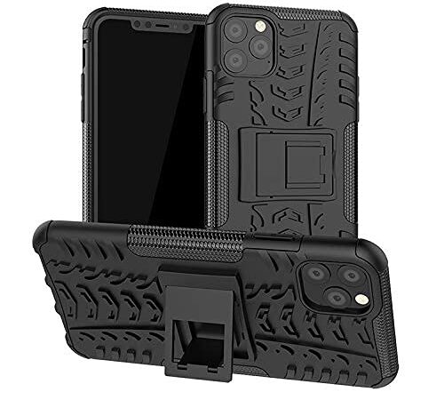 Glaslux iPhone 11 Pro Max, Back Cover, Premium Real Hybrid Shockproof Bumper Defender Cover, Kickstand Hybrid Desk Stand Back Case Cover for iPhone 11 Pro Max - Black