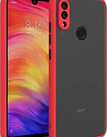 Glaslux Matte Translucent Camera Protection Case Cover for Mi Redmi Note 7 Pro - Red