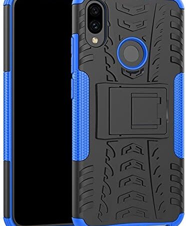 Glaslux Redmi Note 7 Pro, Back Cover, Premium Real Hybrid Shockproof Bumper Defender Cover, Kickstand Hybrid Desk Stand Back Case Cover for Redmi Note 7 Pro - Blue