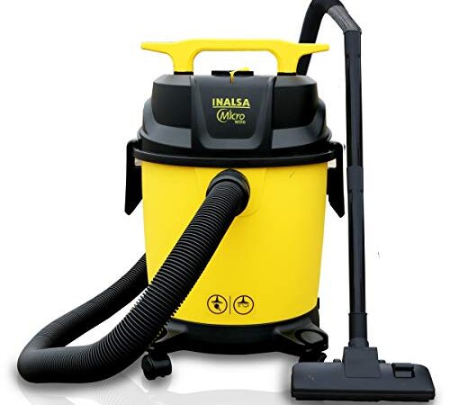 Inalsa Vacuum Cleaner Wet and Dry Micro WD10 with 3in1 Multifunction Wet/Dry/Blowing| 14KPA Suction and Impact Resistant Polymer Tank,(Yellow/Black)